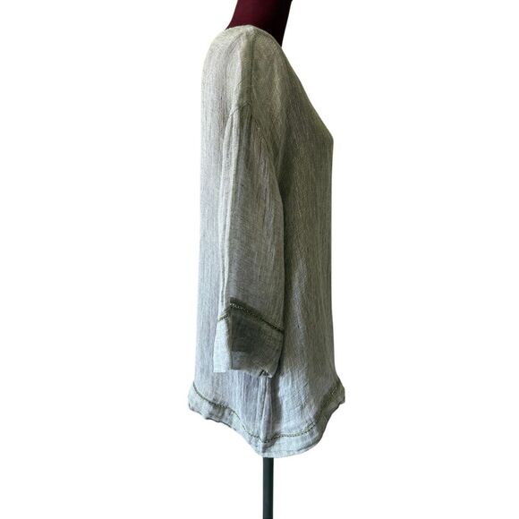 Pure J Jill linen 100% linen size XL see through top Tunic Green - Picture 10 of 10